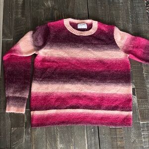 Old Navy Women's Striped Pink and Purple Sweater